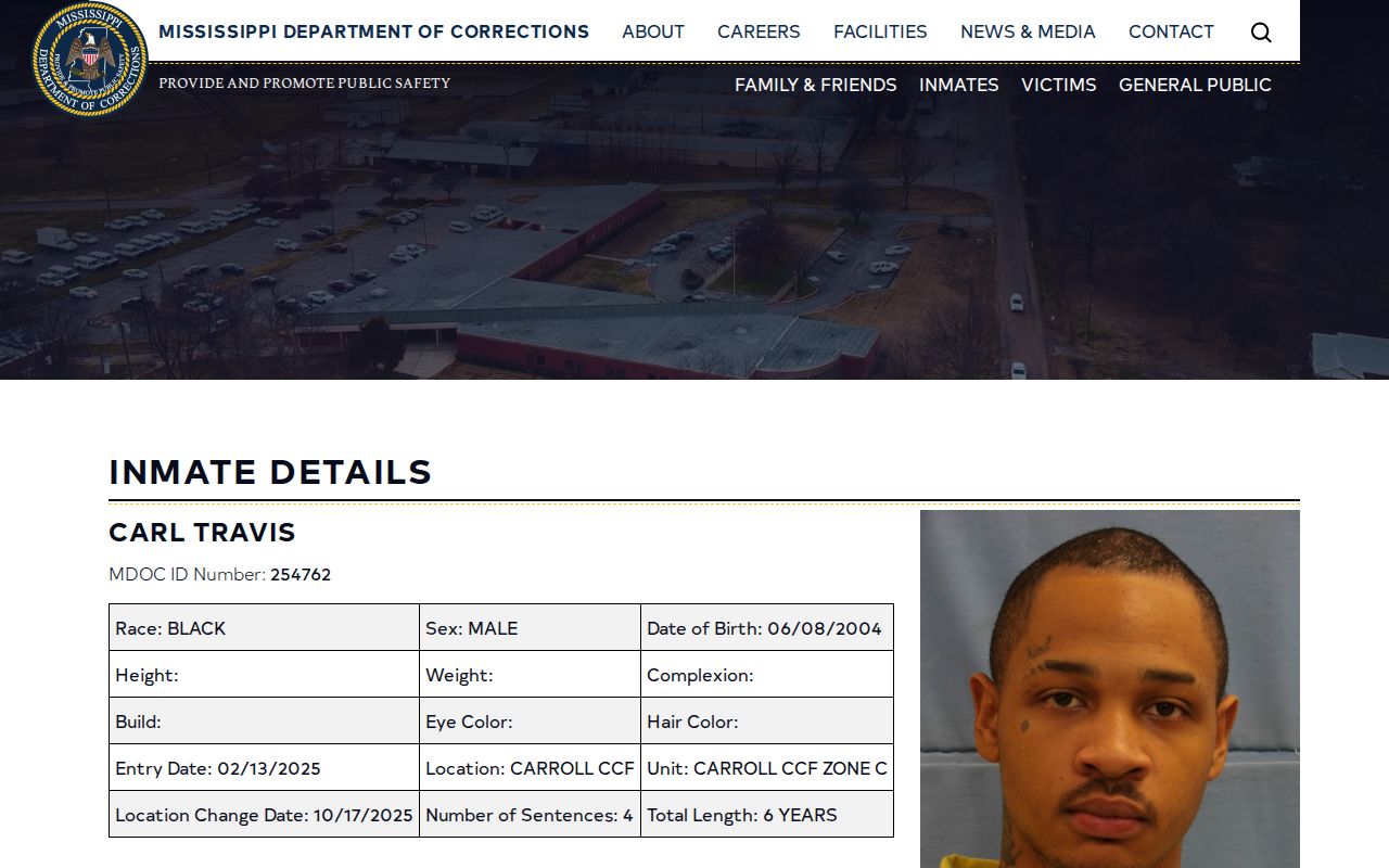 Carroll County projected release date MDOC Tentative Release Date field