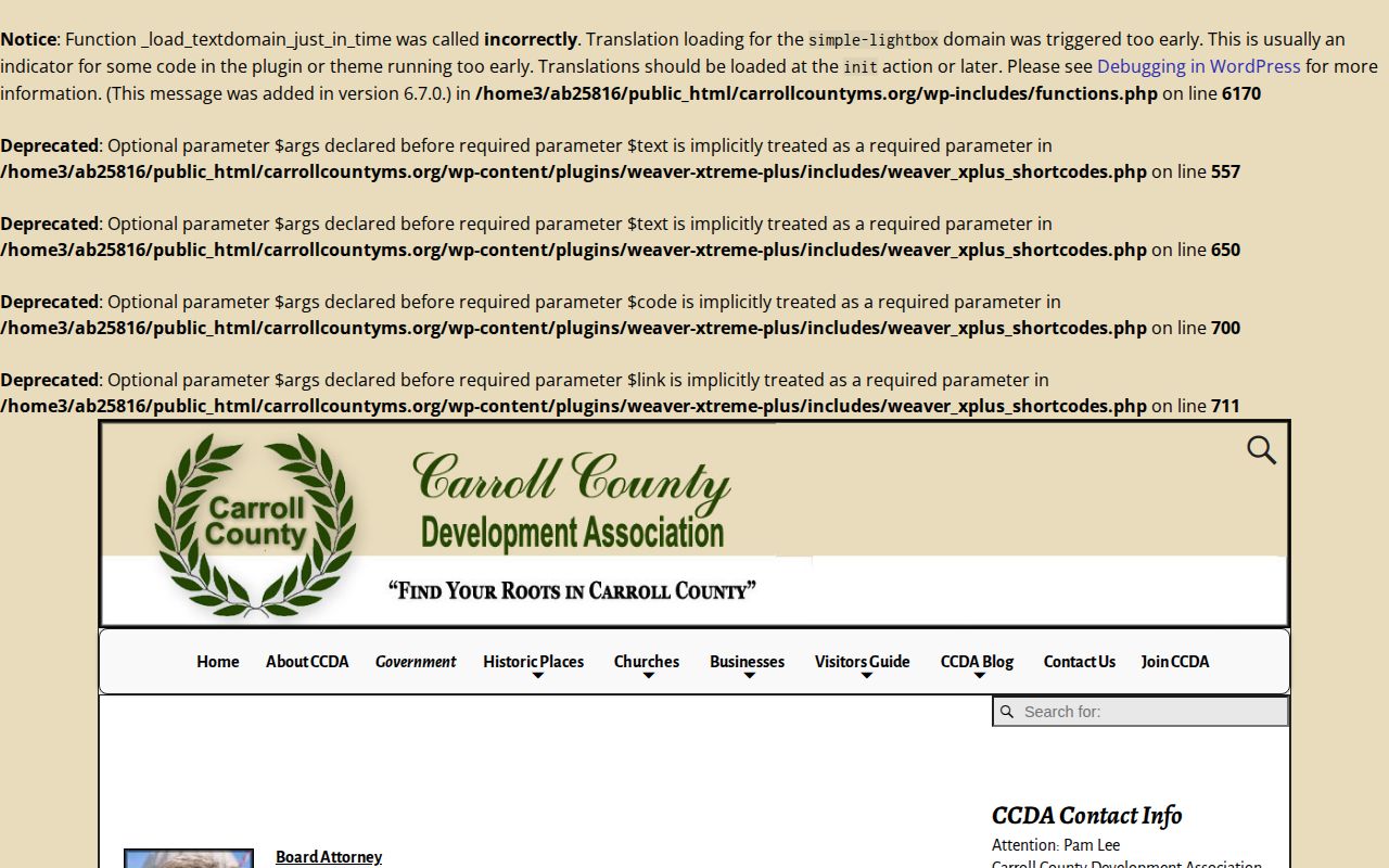 Carroll County official directory used to route a release mugshot request