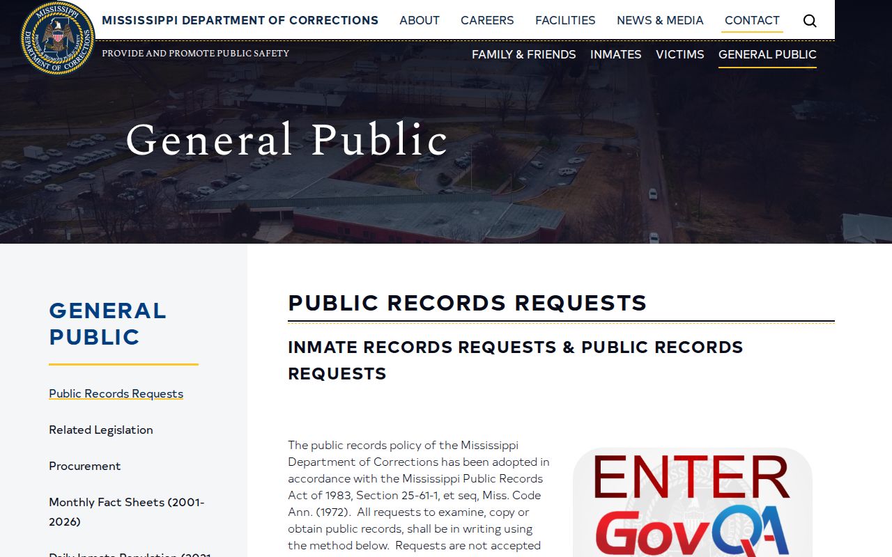 Carroll County 24-hour release fallback on the MDOC general-public page